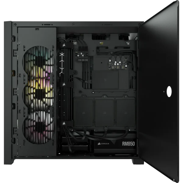 5000X RGB Black Tempered Glass Mid-Tower; 2x 3.5'' |  4x 2.5'' Drive Bays; Up to 360mm Radiator compatible; 3x 120mm fan incl - Image 23