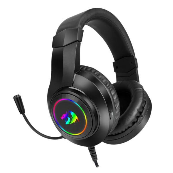 REDRAGON Over-Ear HYLAS Aux (Mic and Headset)|USB (Power Only)_x000D_
RGB Gaming Headset - Black - Image 2