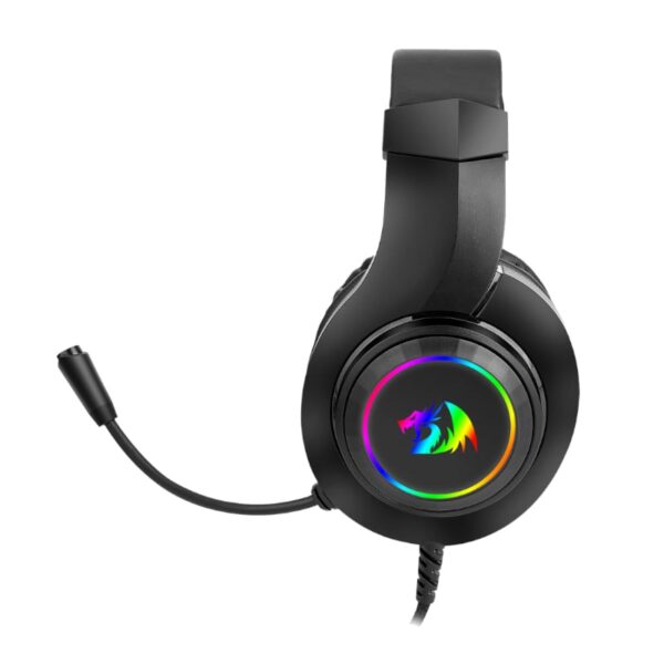 REDRAGON Over-Ear HYLAS Aux (Mic and Headset)|USB (Power Only)_x000D_
RGB Gaming Headset - Black - Image 4