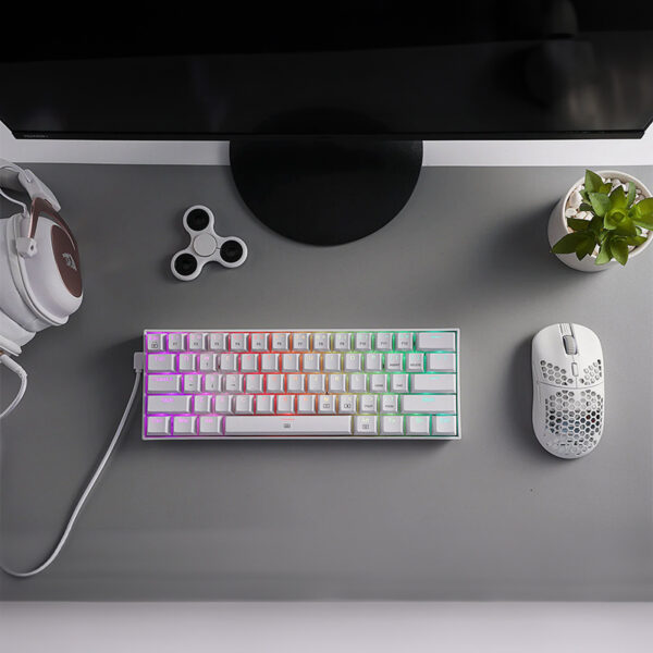 REDRAGON DRAGONBORN Wired Mechanical Keyboard RGB_x000D_67Key Design - White - Image 7