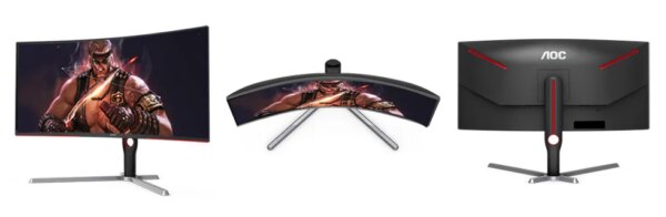 AOC CU34G3S Gaming Monitor|Curved 34 inch|VA QHD 3440 x 144 165Hz|1ms|HDMI DP|VESA|Flicker Free;|Low Blue Mode| FreeSync Premium