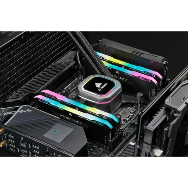 Corsair VENGEANCE® RGB PRO SL 32GB (2 x 16GB) DDR4 DRAM 3200MHz C16 Memory Kit; 18-22-22-42; 1.35; Black - Image 2