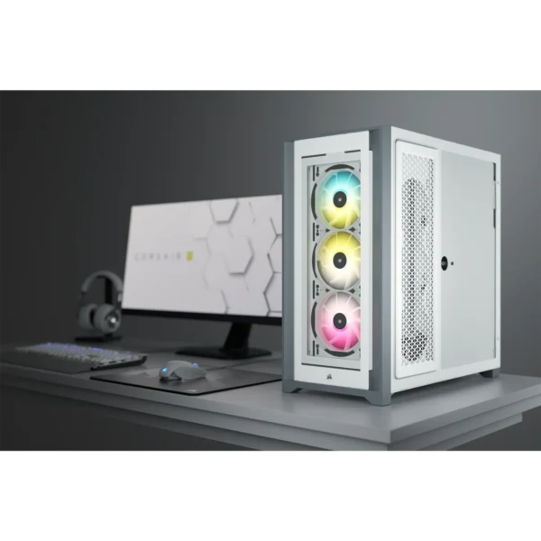 5000X RGB White Tempered Glass Mid-Tower; 2x 3.5'' |  4x 2.5'' Drive Bays; Up to 360mm Radiator compatible; 3x 120mm fan incl - Image 26