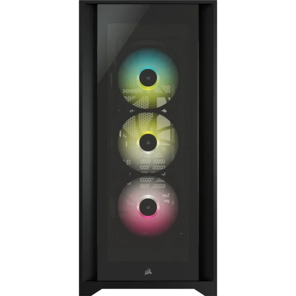 5000X RGB Black Tempered Glass Mid-Tower; 2x 3.5'' |  4x 2.5'' Drive Bays; Up to 360mm Radiator compatible; 3x 120mm fan incl