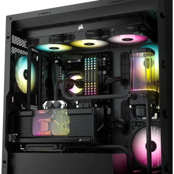 5000X RGB Black Tempered Glass Mid-Tower; 2x 3.5'' |  4x 2.5'' Drive Bays; Up to 360mm Radiator compatible; 3x 120mm fan incl - Image 11