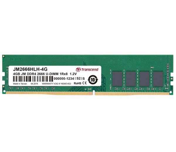 TRANSCEND 4GB DDR4 2666Mhz DESKTOP U-DIMM 1RX8 1GX8 CL19 1.2V - Image 3