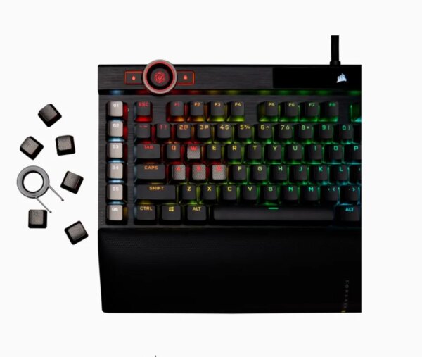 Corsair K100 RGB Optical-Mechanical Wired CORSAIR OPX Switch Keyboard with RGB Backlighting – Black. - Image 7