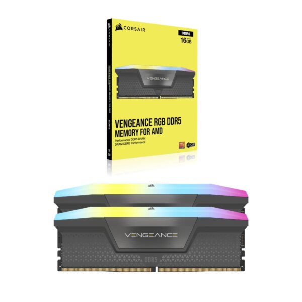 Corsair VENGEANCE RGB DDR5 64GB (2x32GB) DDR5 5200 CL40-40-40-77 1.25V AMD EXPO & Intel XMP - Grey. - Image 4