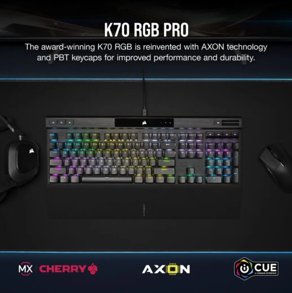 Corsair K70 RGB PRO Mechanical Gaming Keyboard - CHERRY MX SPEED Silver Keyswitches - Black - Image 28