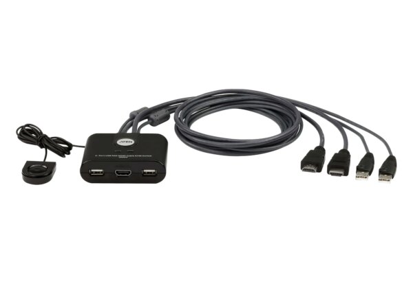 2-Port USB 4K HDMI Cable KVM Switch with Remote Port Selector - Image 5