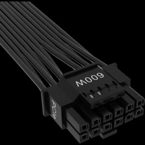 Corsair Premium Individually Sleeved 12+4pin PCIe Gen 5 12VHPWR 600W cable; Type 4; Black.